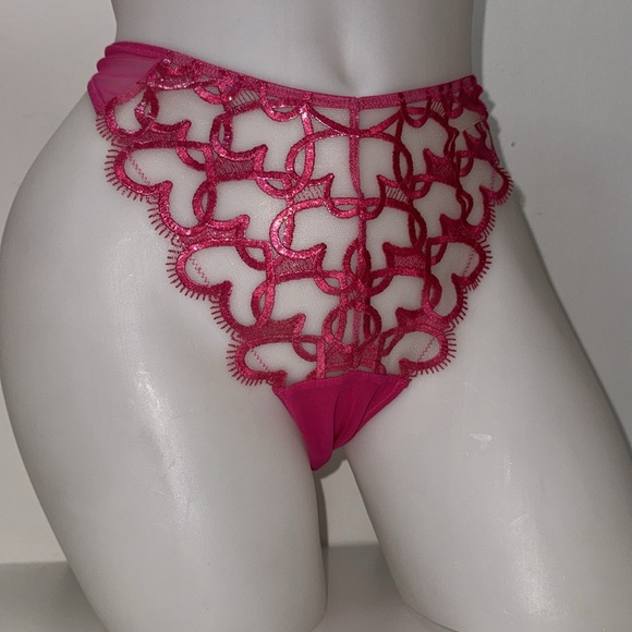 🔥Victoria's Secret Fuchsia Lace Bra and Panty Set Sz 38D // Large New - Picture 5 of 12